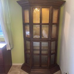 Curio Glass Cabinet With Light 
