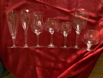 Vintage crystal and glass stemware