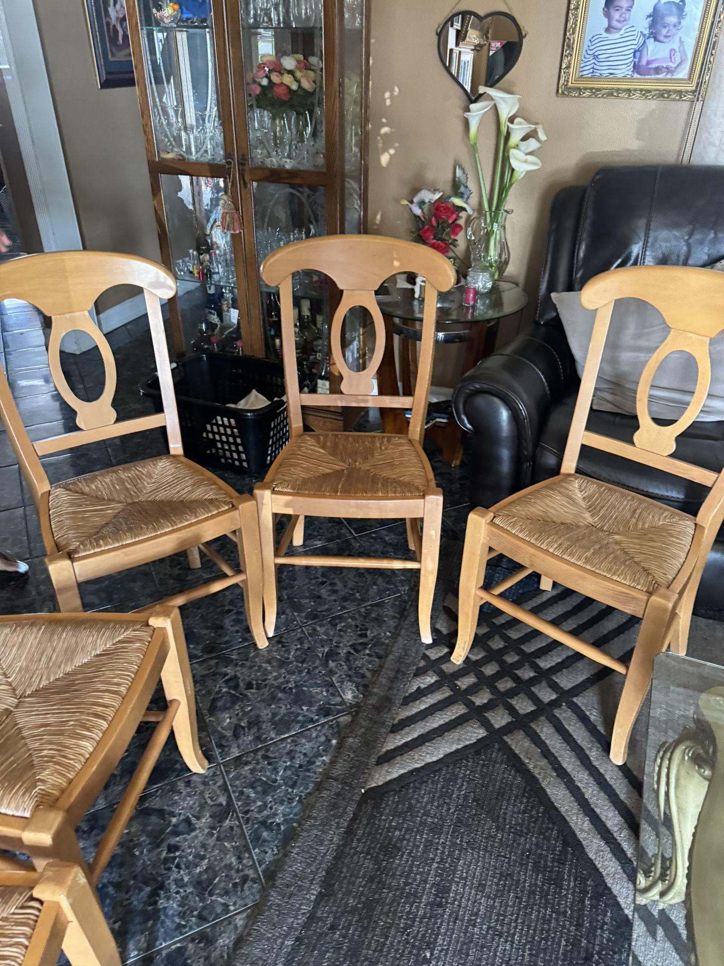 5 Wooden Table Chairs