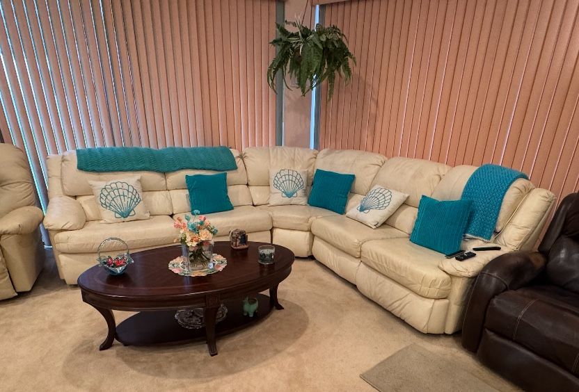 Leather sectional couch