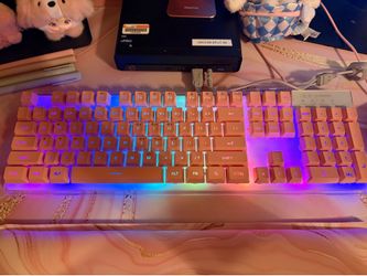 Light Up Pink Gamer Keyboard
