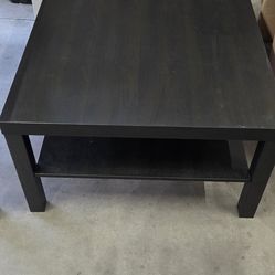 Black Coffee Table with Shelf – Good Condition