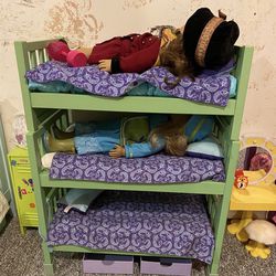 American Girl Doll Triple Bunk Beds Camp Set