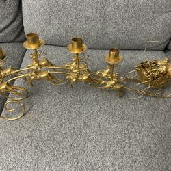 Santa And Reindeer Candle Holder 