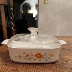 Vintage Corning Ware WildFlower A-1-B 1 Liter Casserole Dish With Lid