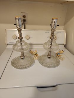 Antique Matching Glass Lamps 