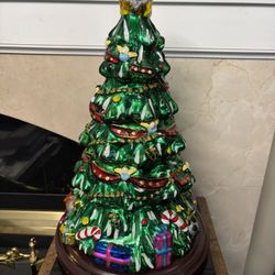 Thomas Pacconi Mercury Glass Blown Glass Christmas Tree 17”