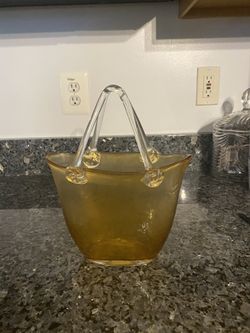 Amber Art Deco purse vase