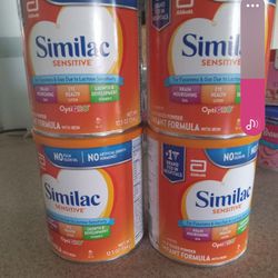 4 BRAND NEW cans of Baby Formula SIMILAC SENSITIVE lot Of 4