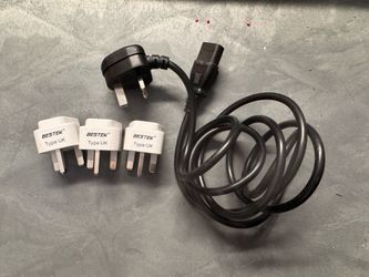 BESTEK UK Travel Adapters (3) and Power Cord