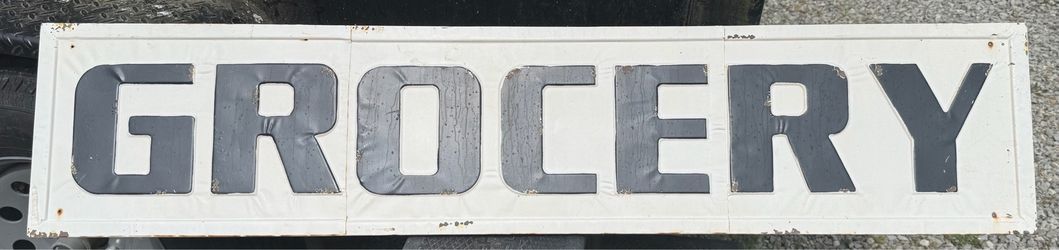 Metal Grocery Sign.