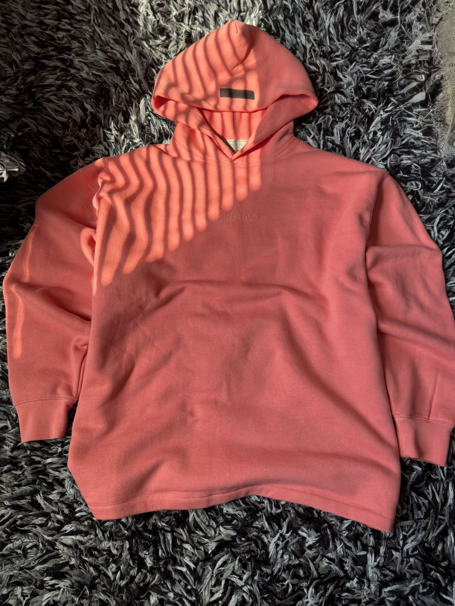 essentials coral relaxed hoodie