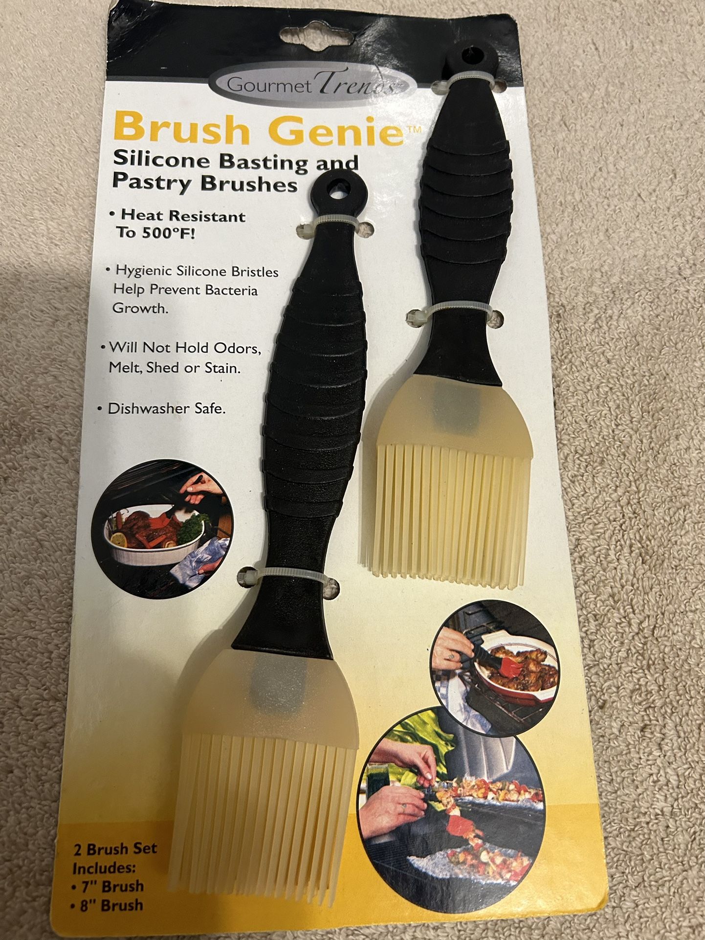 Brush Genie Silicone Basting & Pastry Brushes 7” & 8”