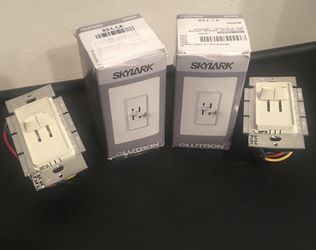 Lutron Skylark 300-Watt Single-Pole Dual Slide-to-Off Dimmer Light Switch Light Almond Color (SELLING 2 FOR $25)