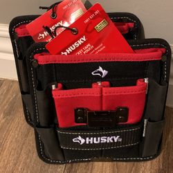 7 in. 3-Pocket Clip On Tool Belt Pouch