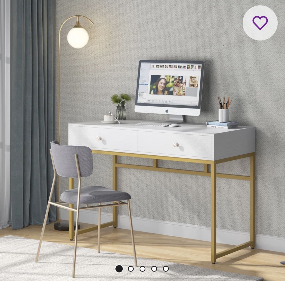 Jahnke Metal Base Computer Desk
