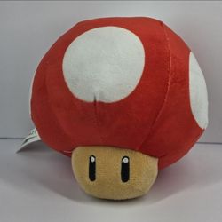 2023 Good Stuff Nintendo Super Mario Power up Mushroom Head Toad Plush 5”