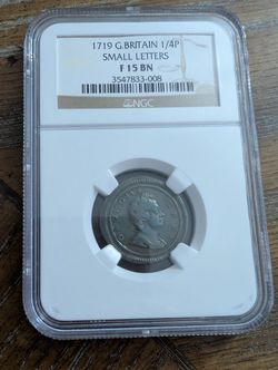 1719 Colonial Era British Farthing Ngc Graded Coin