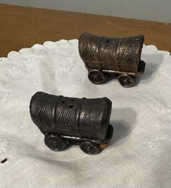 Miniature Metal Wagon Salt & Pepper Shaker