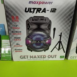 Max power Ultra-12 Bluetooth Speaker With Stand