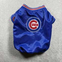 Chicago Cubs Dog Satin Jacket Size Medium Blue Pet Clothing MLB #1087
