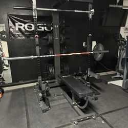 Ironmaster IM2000 , bench , American barbell plates and accessories 