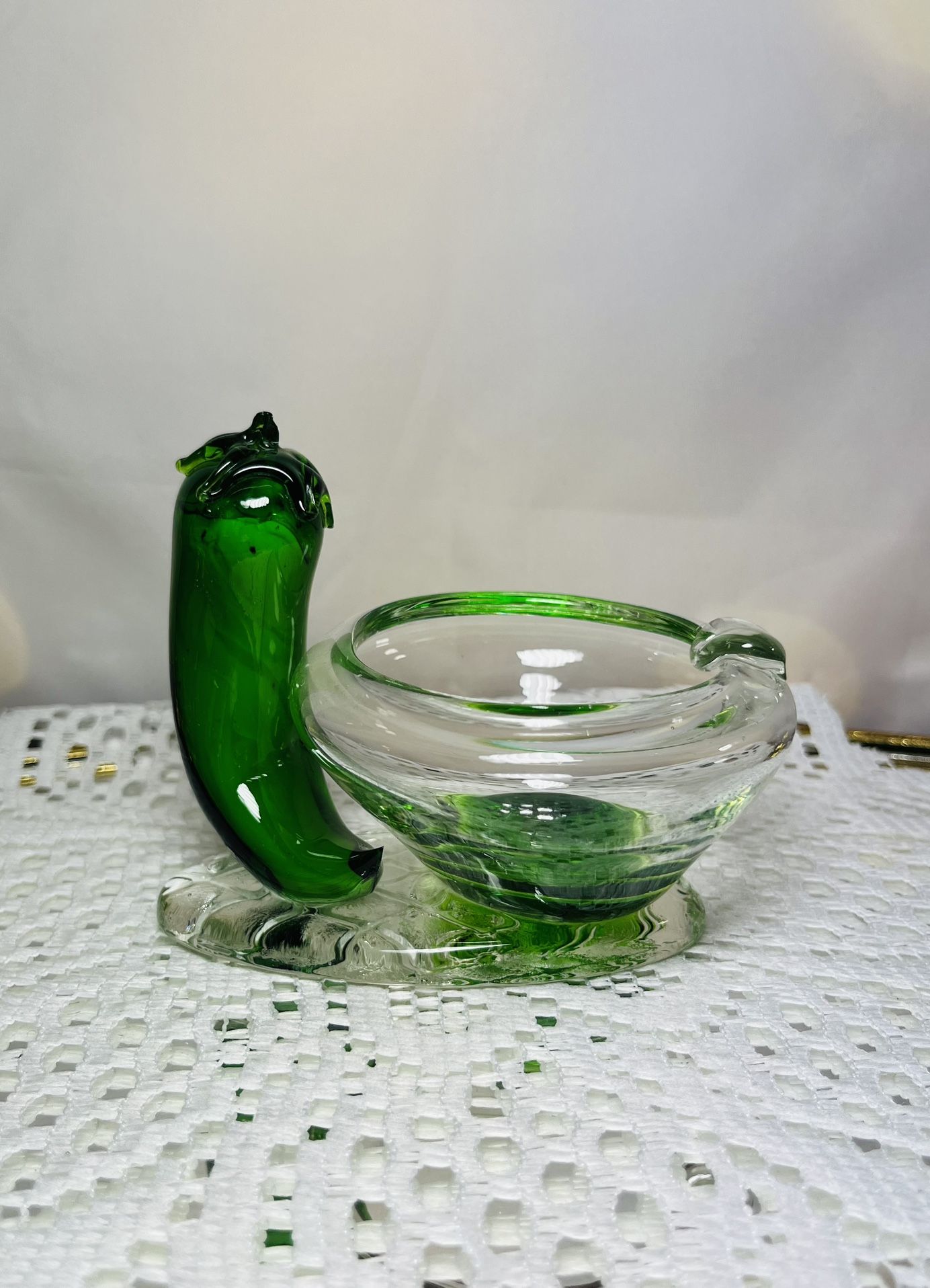 Vintage Glass Art Ashtray, Pepper