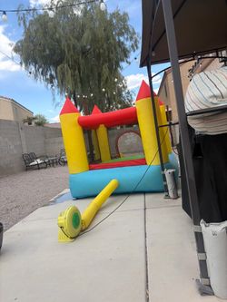Bouncy house water slide. With pool