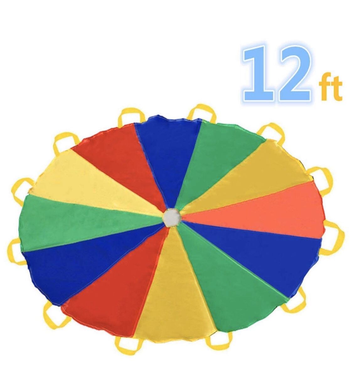 Parachute 12 Foot for Kids with 12 Handles Play Parachute for 8 12 Kids Tent Cooperative Games Birth