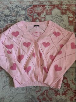 NIKKA K medium pink heart-patterned cardigan