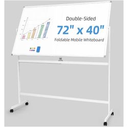 Tablero blanco doble cara 72” x 40” con ruedas – $100 Whiteboard profesional grande con base móvil