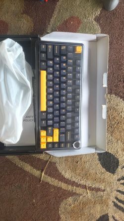 Aula F75 Keyboard | Hot Swappable, Black and Yellow