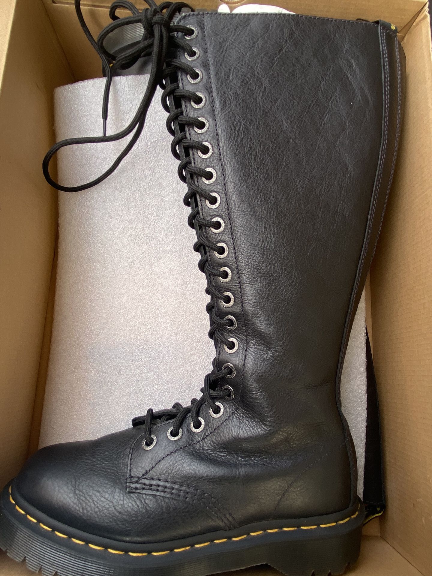 1B60 Bex Pisa Black Leather Knee High Boots