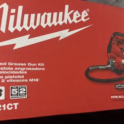 M18 18V Lithium-Ion Cordless Grease Gun 2-Speed with (1) 1.5Ah Batteries, Charger, Tool Bag