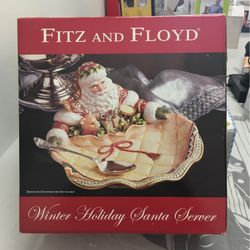Brand New In Box! Fitz & Floyd Winter Holiday Santa Server