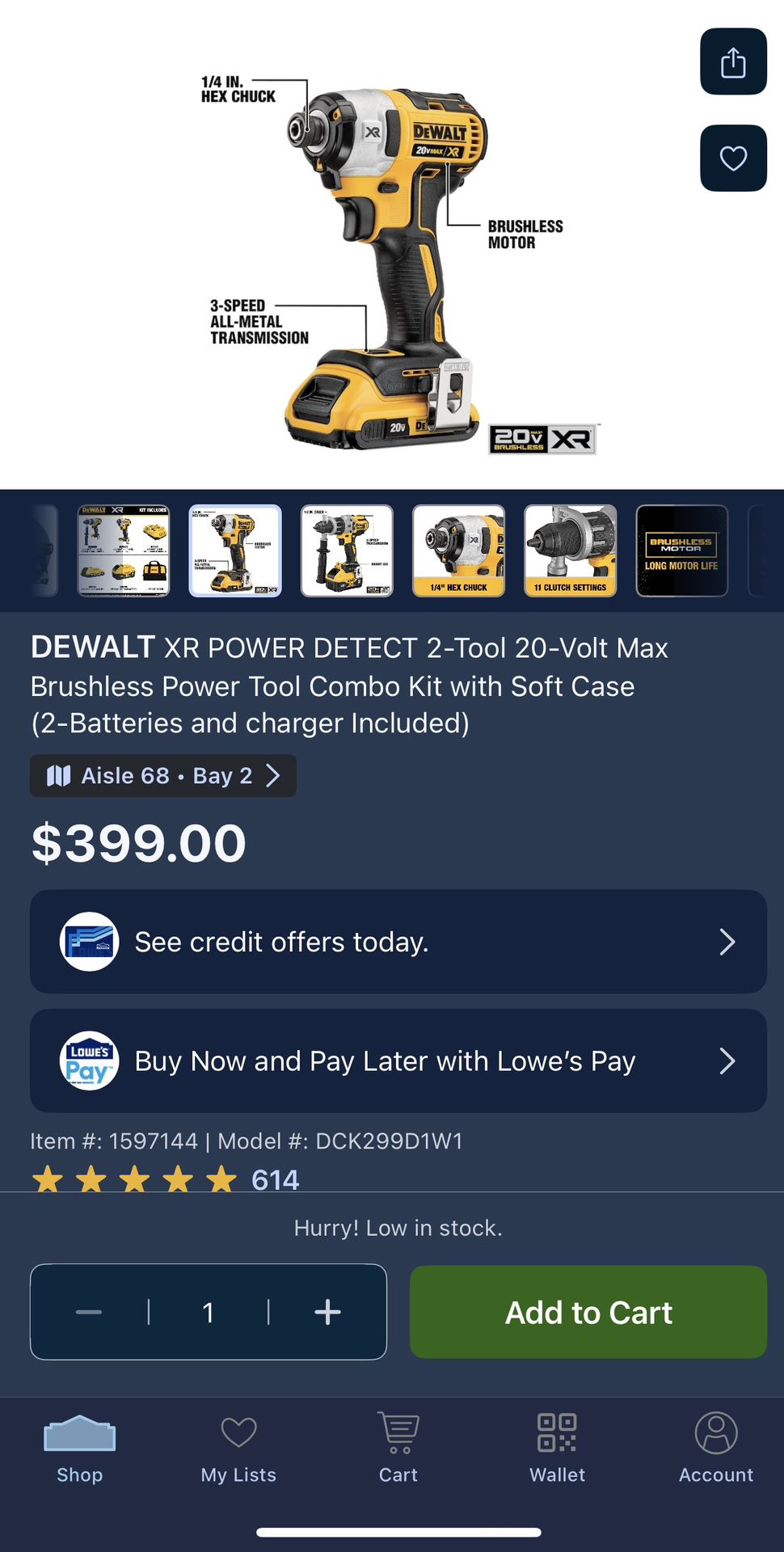 DEWALT Power Detect 2-Tool 20-Volt Max Brushless Power Tool Combo Kit with Soft Case with 2 Batteries & Charger