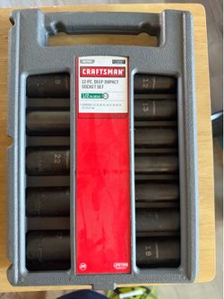Craftsmen 12 Piece 1/2” Deep Impact Socket set