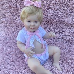 Vintage 1993, "Cute as a Button" Porcelain Girl Doll by Ashton-Drake