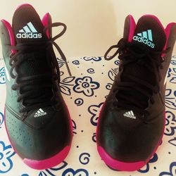 Adidas Men’s Athletic Sneakers Black and Hot Pink Shoes 👟🖤