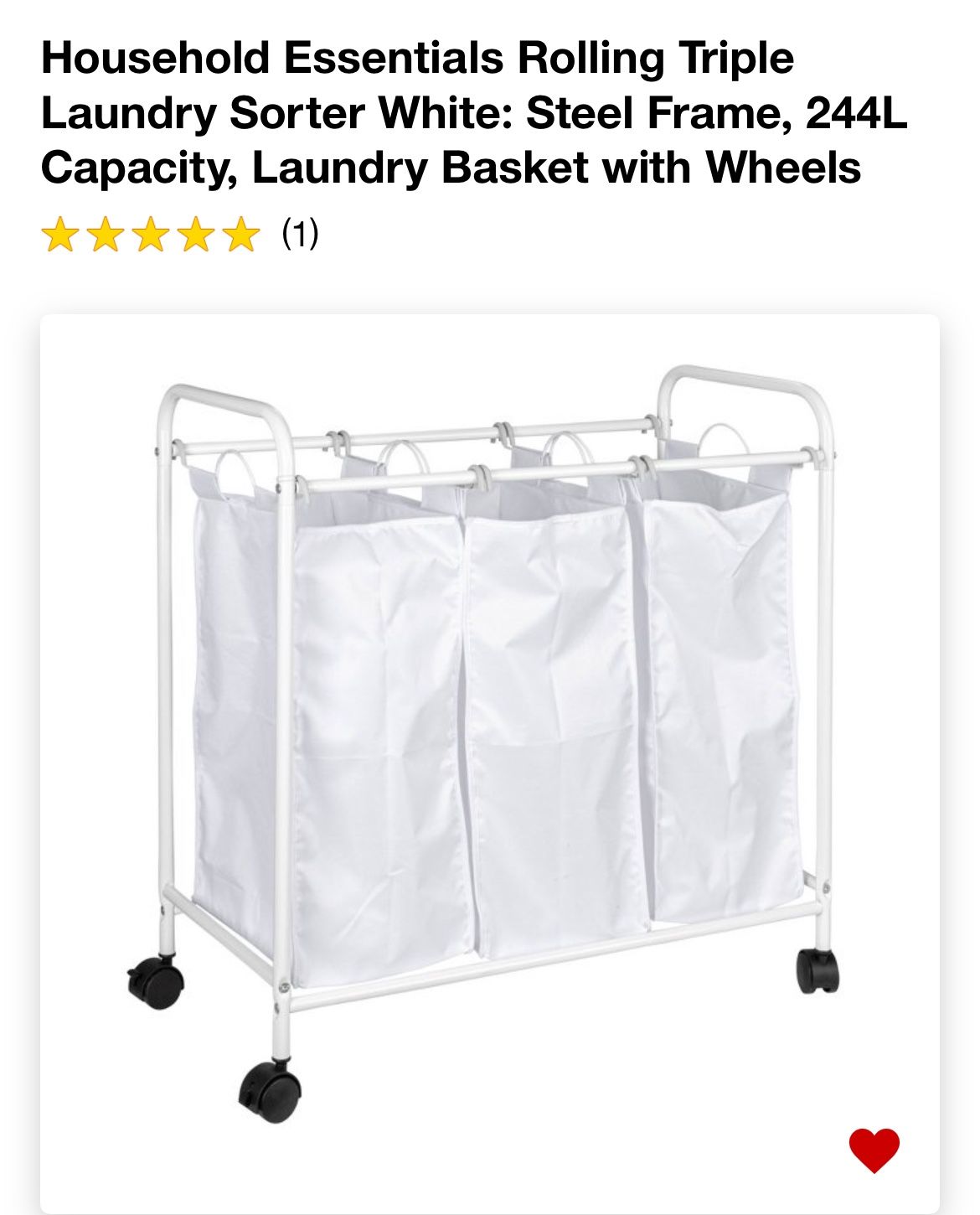 White Rolling Laundry Baskets