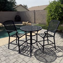 3 Piece Outdoor Bistro Set Cast Aluminum