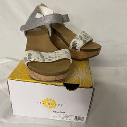 Yellow Box Wedge Sandals 