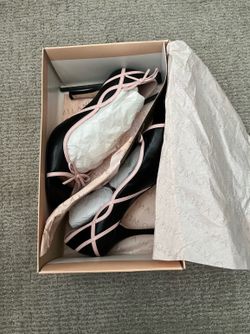 ANTONIO MELANI Black Heels with Pink Trim