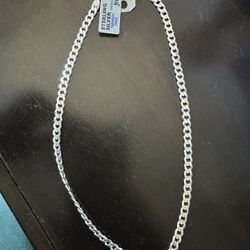 New Sterling Silver Chain Necklace 18” Jewelry
