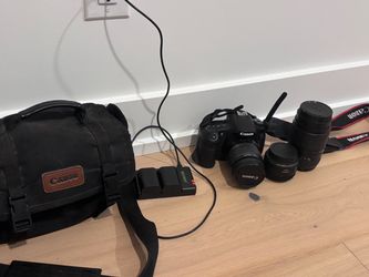 Canon DSLR Camera Bundle with Lenses and Bag