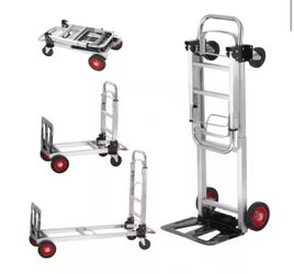VEVOR 2-in-1 Aluminum Folding Hand Truck 400 lbs. Capacity heavy-duty Industrial Collapsible cart with Rubber Wheels