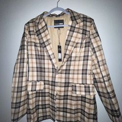 Taupe Plaid Blazer