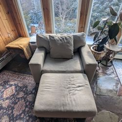 Chair And A Half With Ottoman For Sale