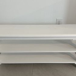 Rustic White Wooden Storage Bench with 3-Tier Shoe Rack – 40” - Excellent Condition