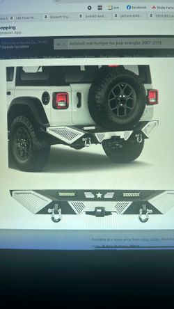 NEW Rear Bumper. Compatible w/2007 thru 2018 JP Wrangler JK/JKU, Off-Road Rock Crawler Full-Width Bumper w/LED Lights, 2" Hitch Receiver, D-Rings